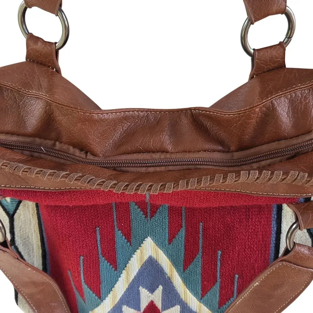 Montana West Southwestern Tapestry Tote Rhinestone Western Shoulder Bag